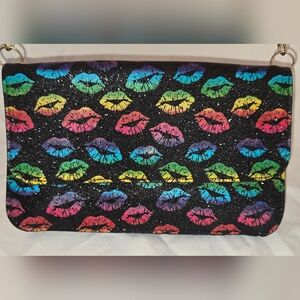Colorful Lip Print Women's Bag